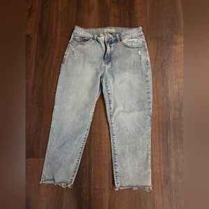 Rewash Distressed Light Wash Cropped Jeans
